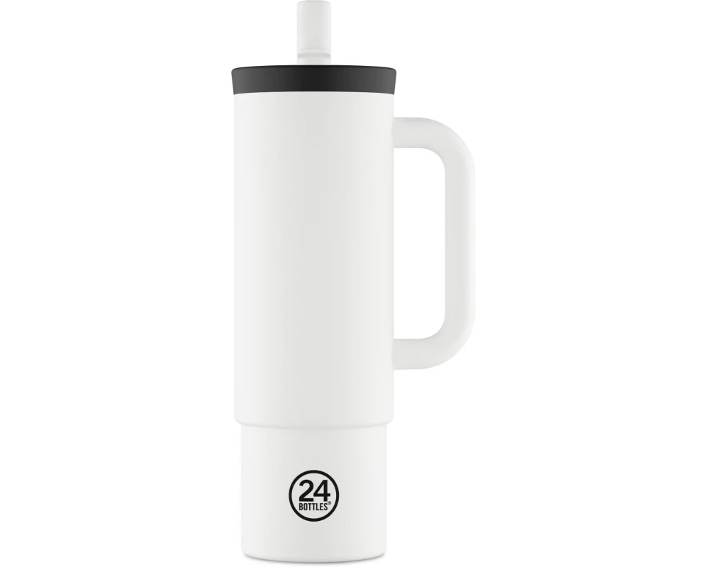 24Bottles Thermobecher Straw Cup 800 ml, Weiss matt