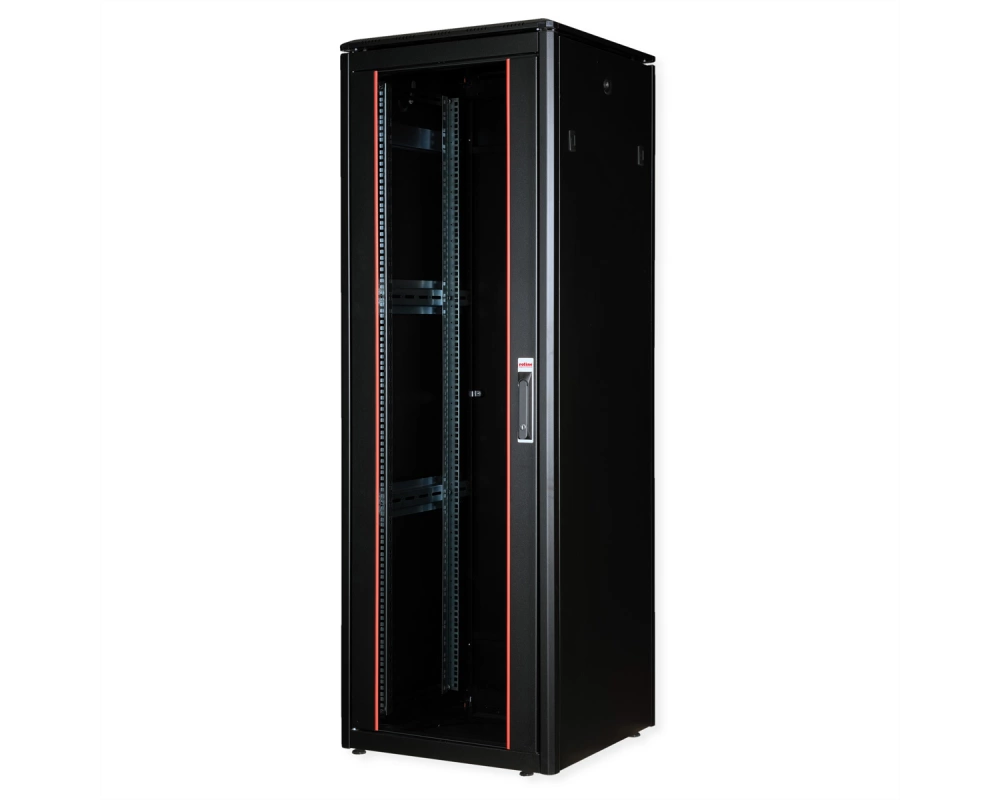 ROLINE 19-Zoll Netzwerkschrank Pro 36 HE, 600x600 BxT Glastür schwarz