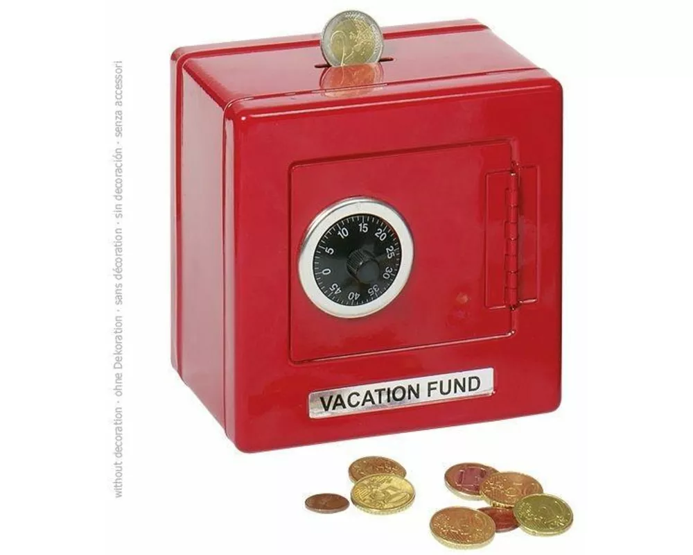 Metalltresor rot als Spardose mit Kombinationsschloss