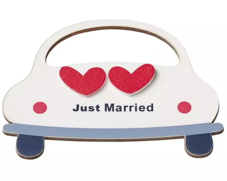 HobbyFun Mini-Fahrzeug Just Married 7 x 10 cm