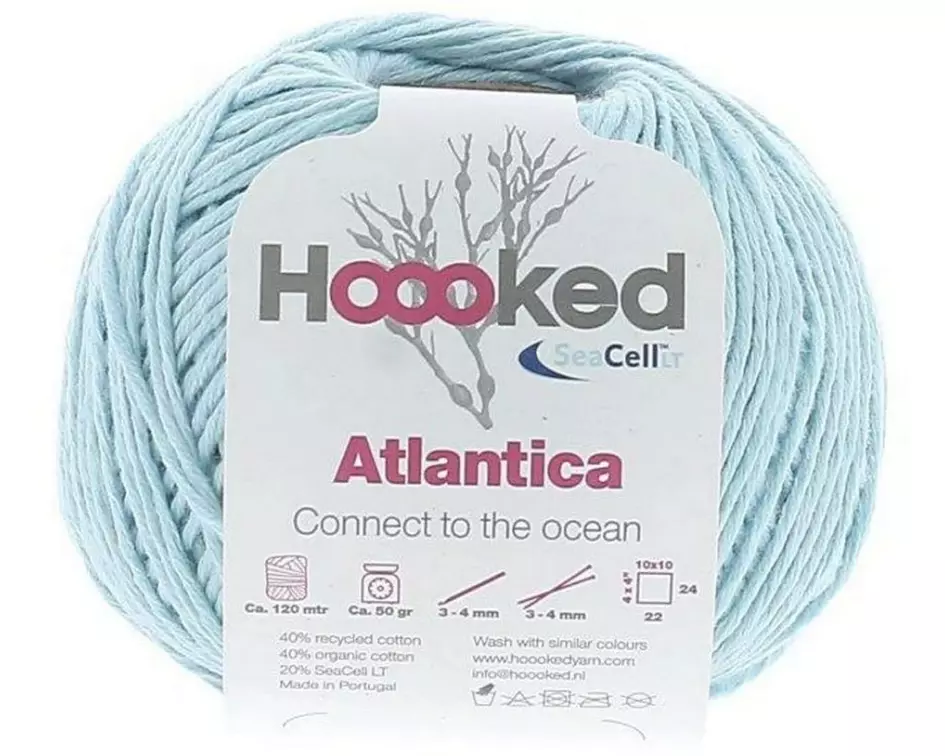 Hoooked Baumwollgarn Hoooked Atlantica SeaCell Garn Hellblau