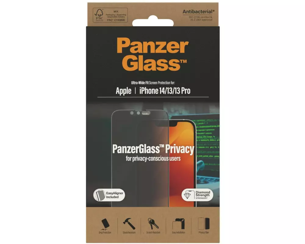 Panzerglass Displayschutz Ultra Wide Fit Privacy iPhone 13/13 Pro/14