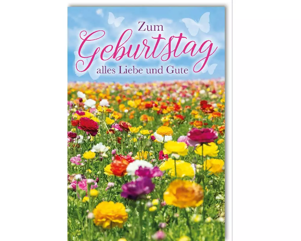 Braun + Company Geburtstagskarte Blumen 11.5 x 17 cm