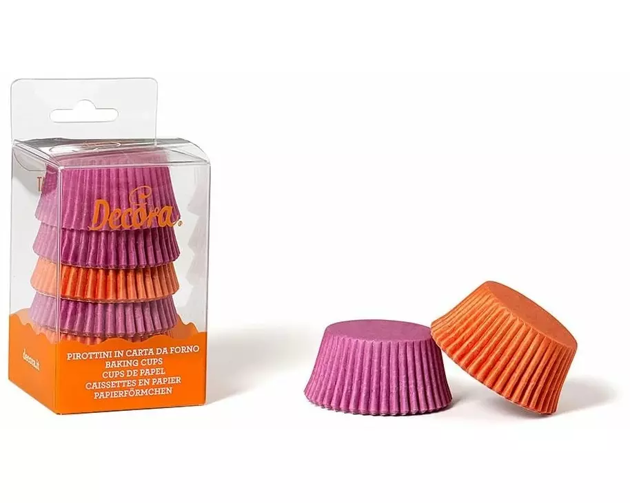 Decora Muffin Backform 75 Stück, Orange und Violett