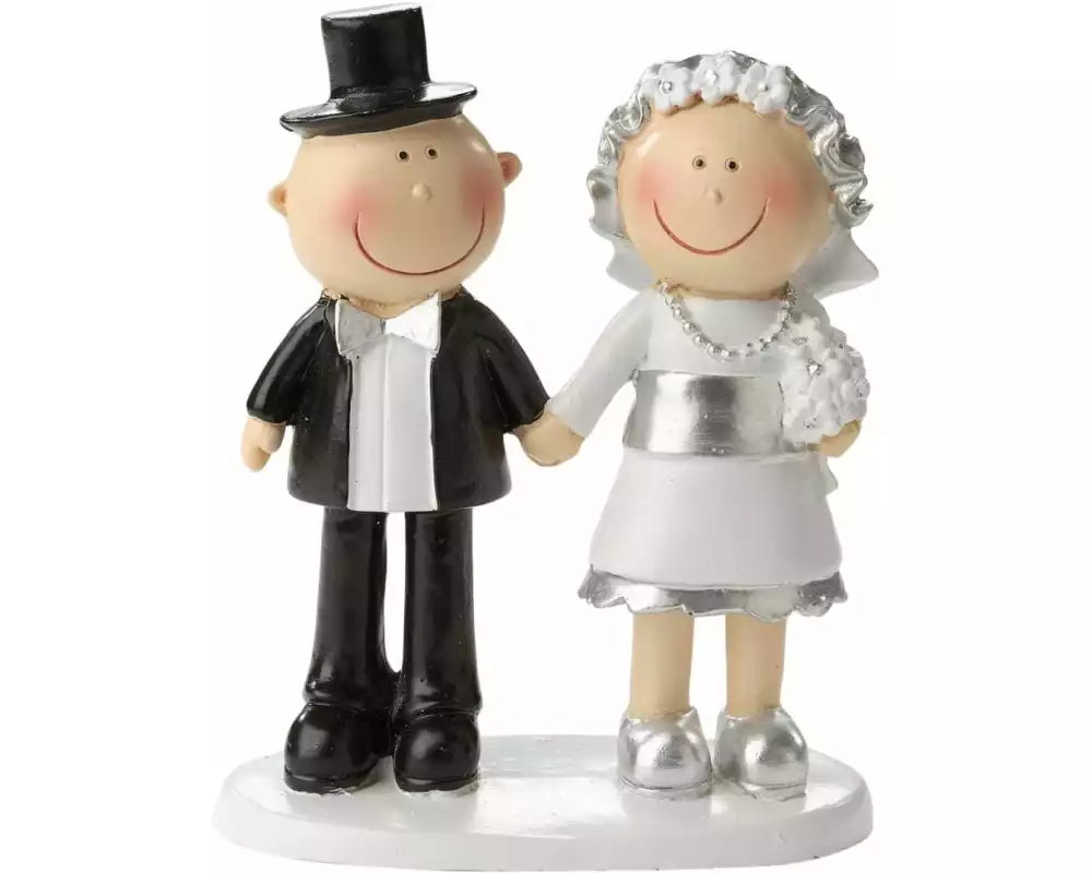 HobbyFun Mini-Figur silberne Hochzeit 8.5 cm