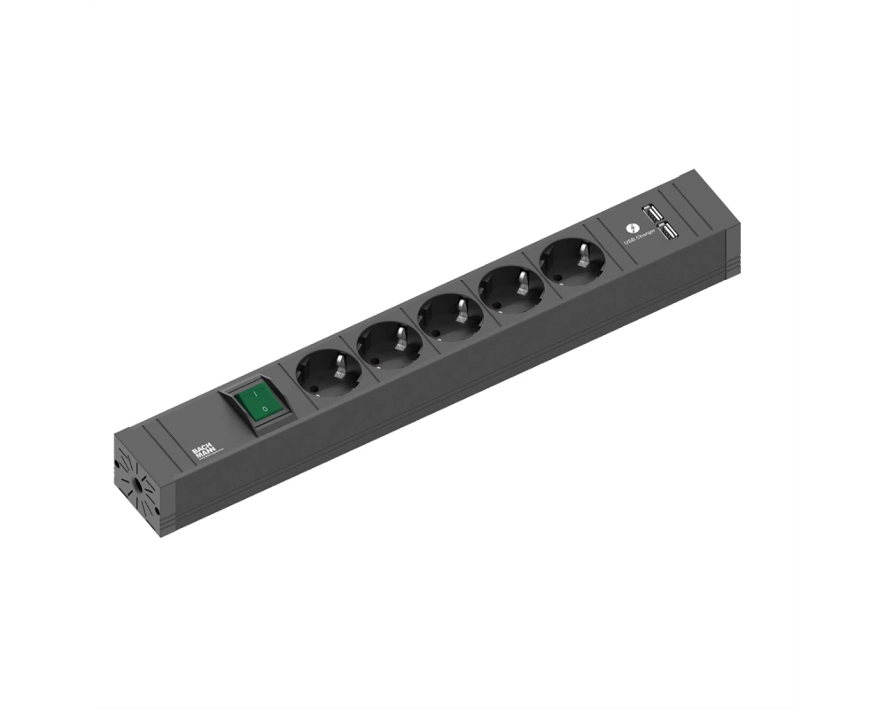 BACHMANN CONNECT LINE 5xSchutzkontakt, Schalter USB A&A 15W