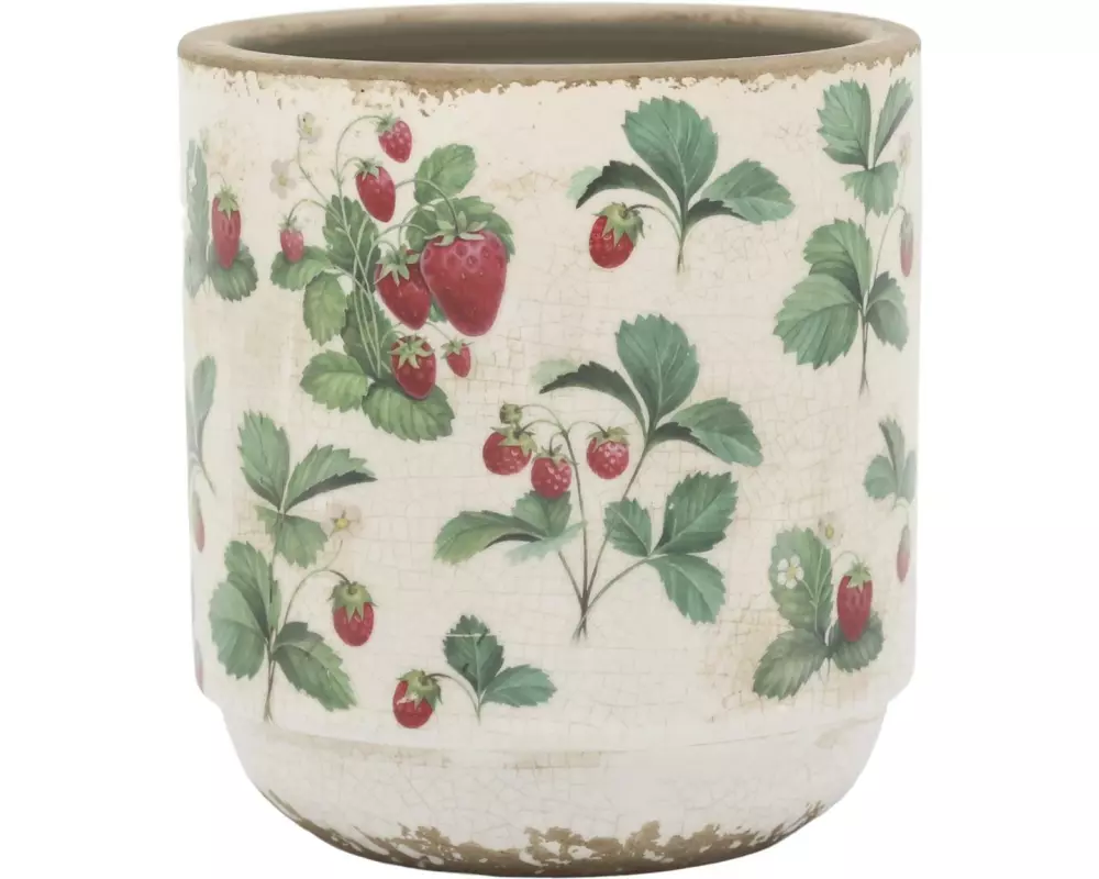 Chic Antique Pflanzengefäss Erdbeere 13 cm, Crème