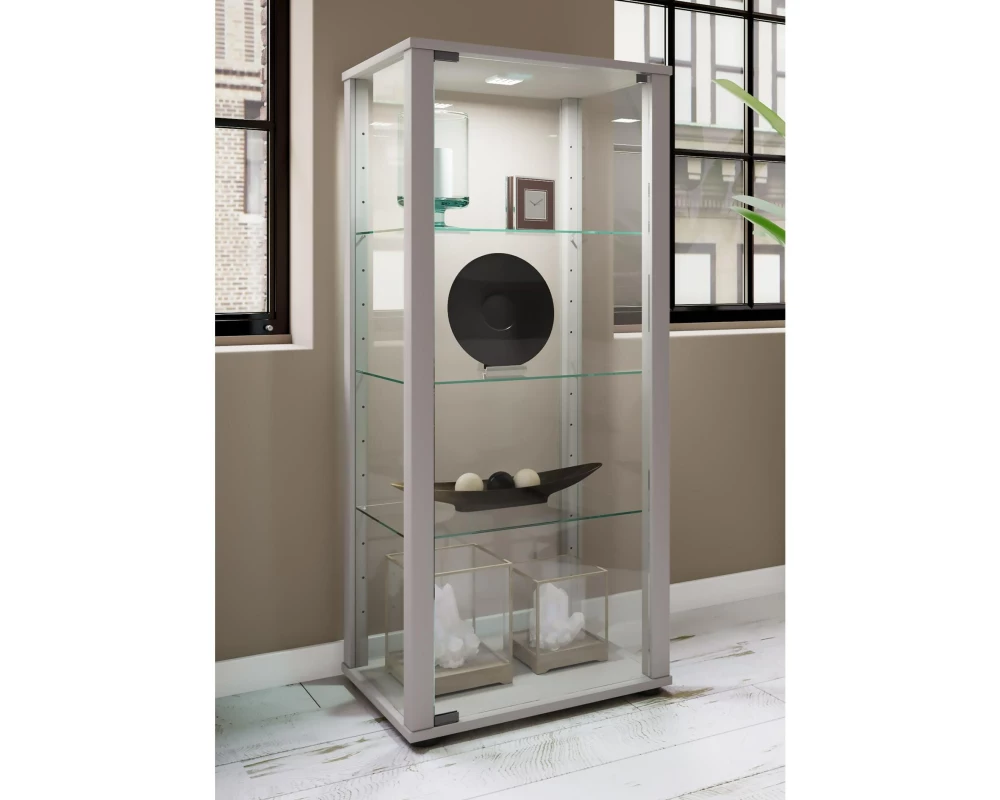 VCM Vitrine Kavisa M 50 x 115 cm, Silber