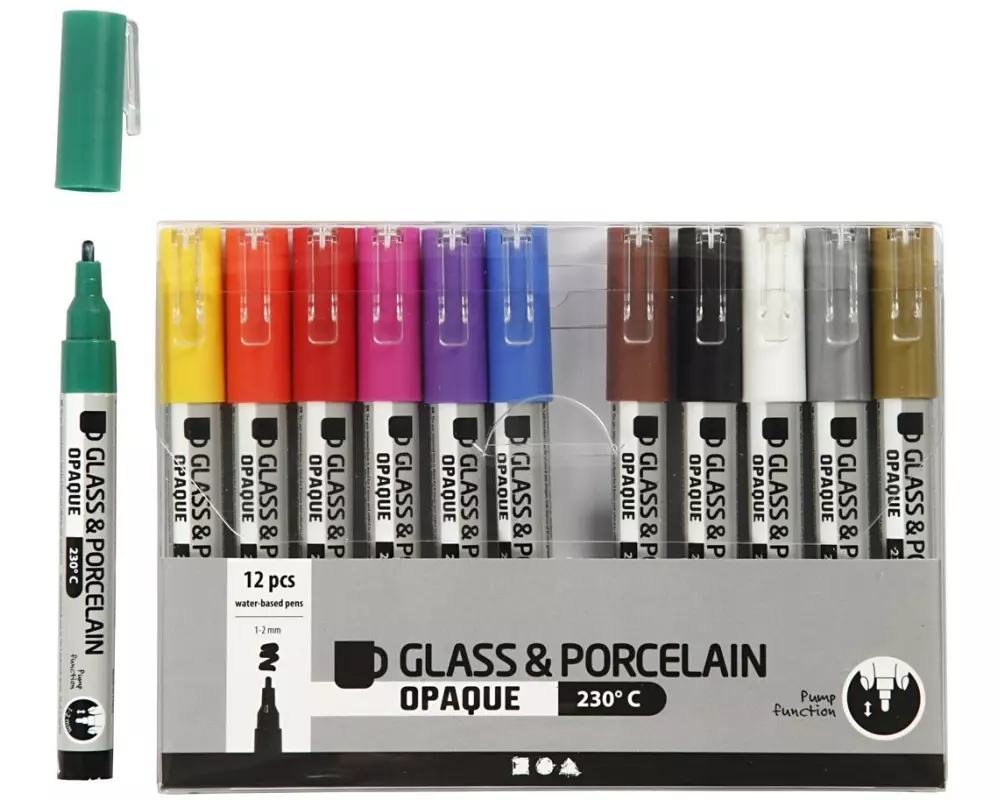 Creativ Company Porzellanmarker und Glasmarker 12 Stück