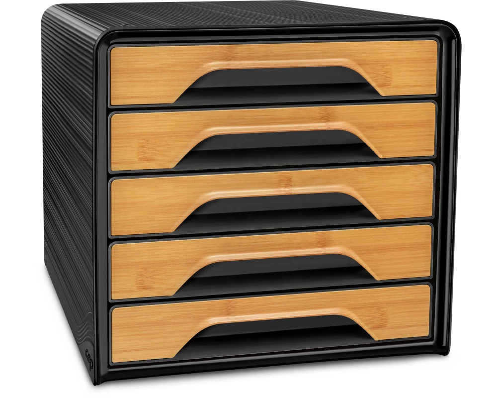 CEP Schubladenbox Smoove Silva 1071115301 5 Schubladen schwarz/bambus