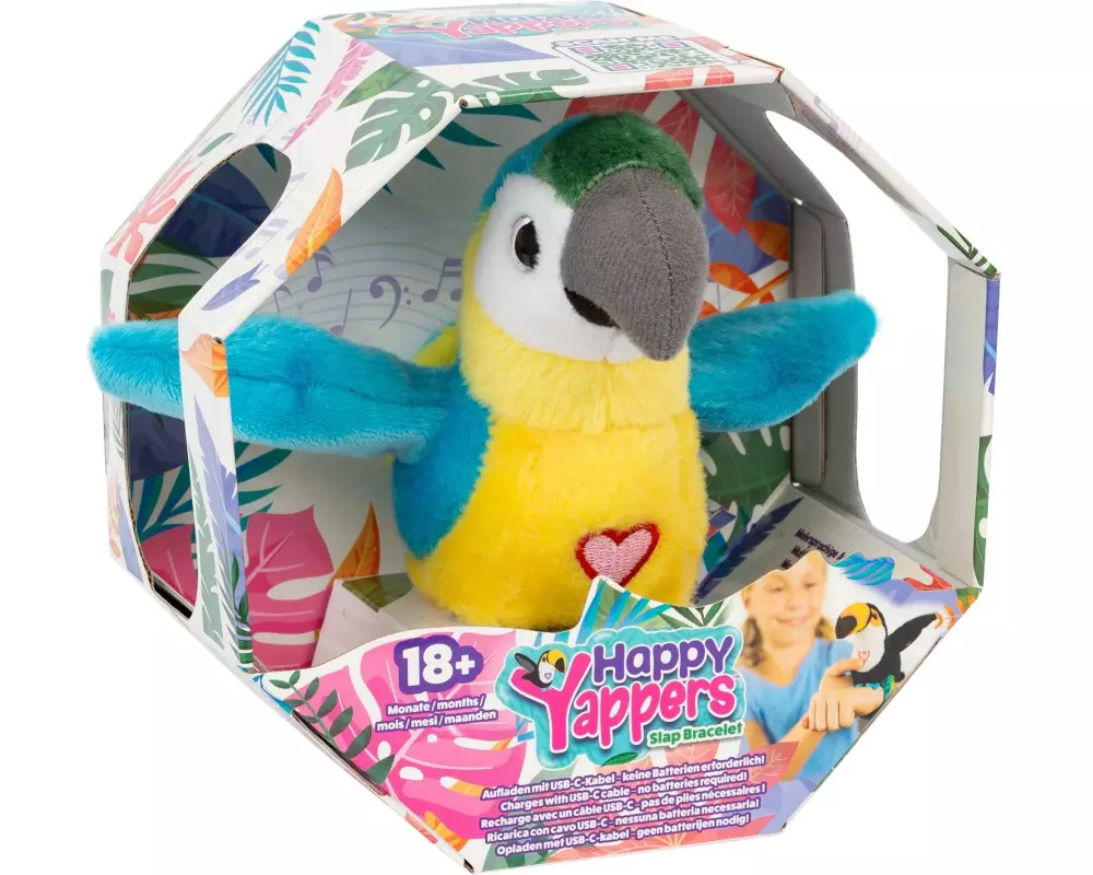Max Bersinger Plüsch Happy Yappers Blauer Papagei
