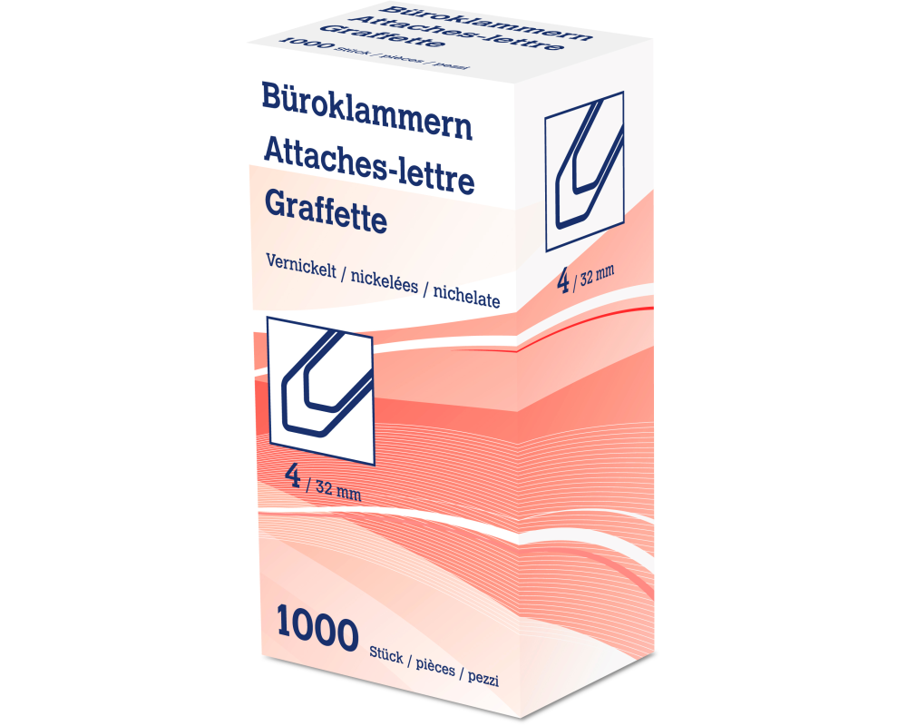 NEUTRAL Büroklammern Nr. 4 6214 32mm vernickelt 1000 Stk.