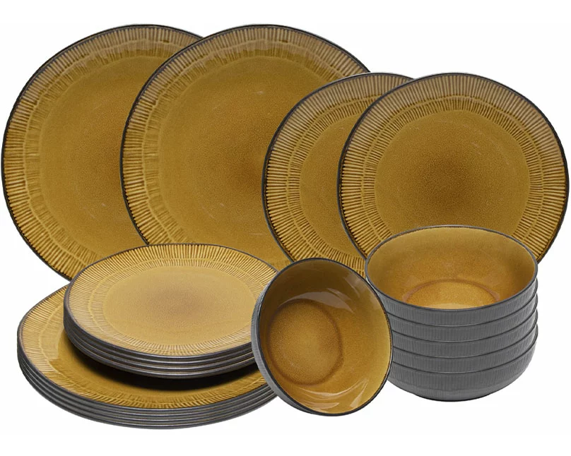 Tavola Geschirrset Evia 18 teilig bernsteinfarben