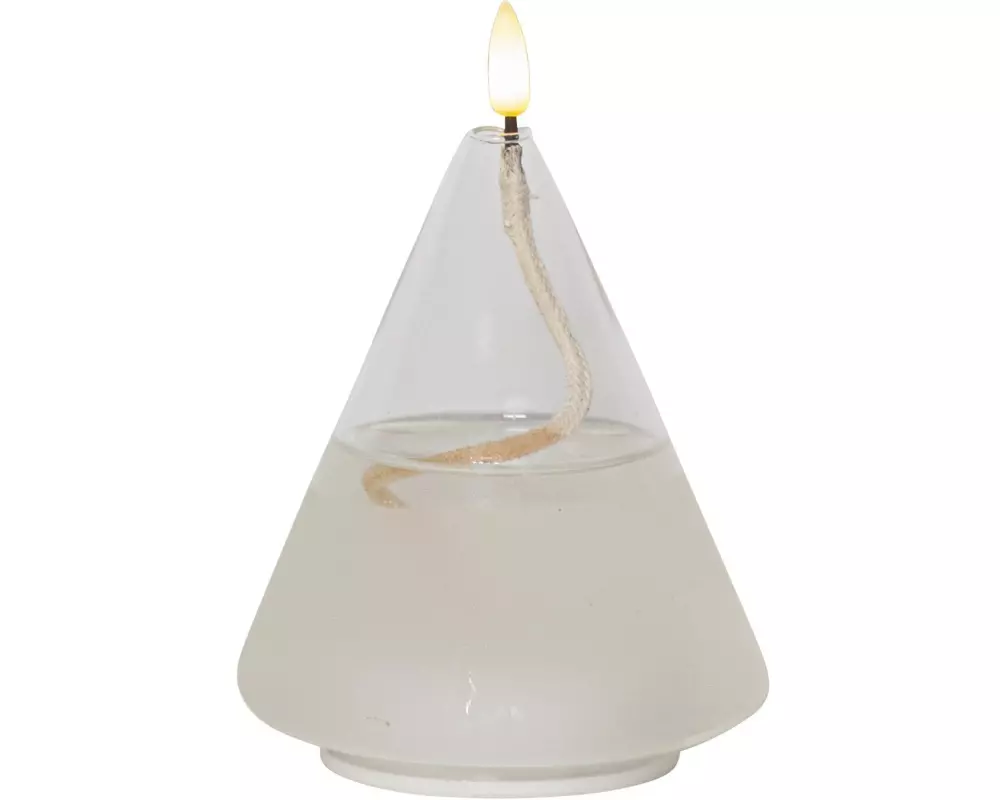 Star Trading LED-Kerze Flamme Float, Ø 11 x 15.5 cm, Transparent