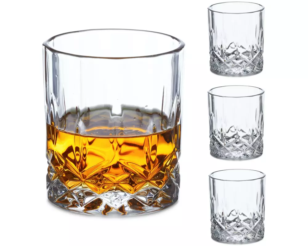 relaxdays Whiskyglas Set 4 Stück, 300 ml