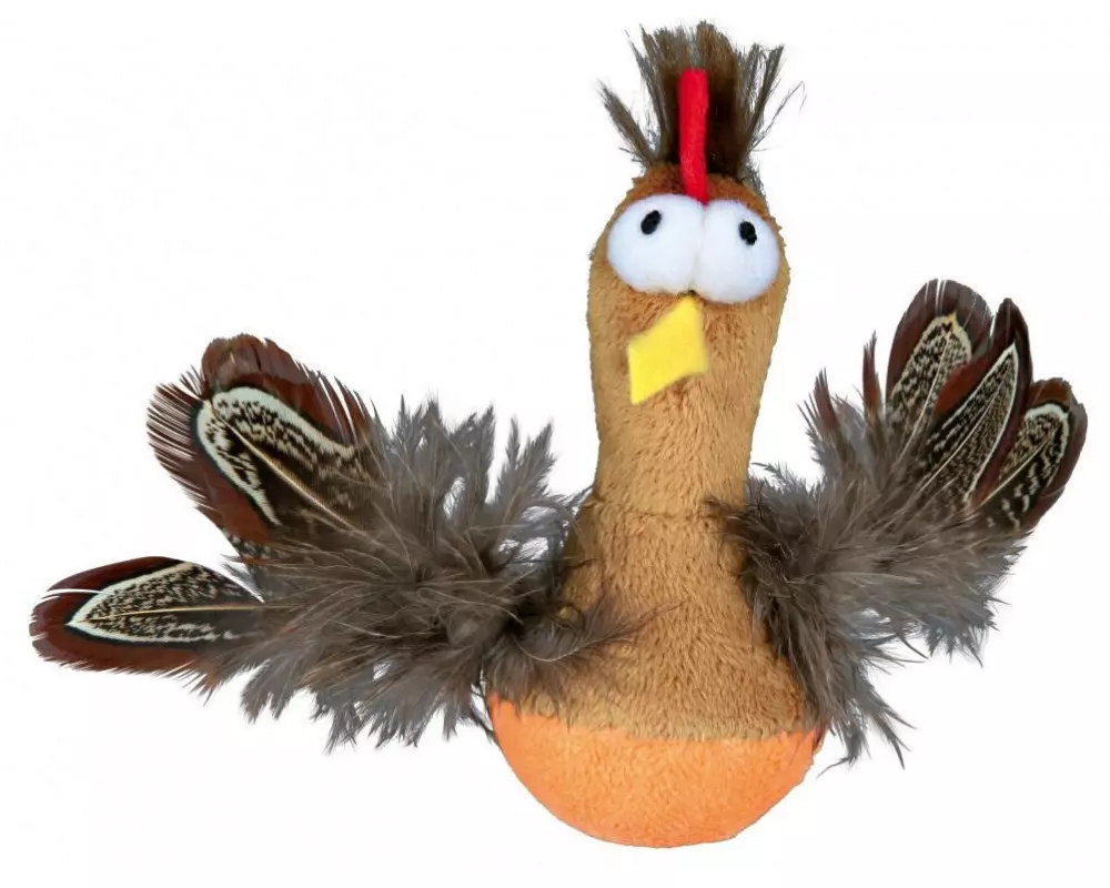 Trixie Katzen-Spielzeug Steh-auf-Huhn 10 cm