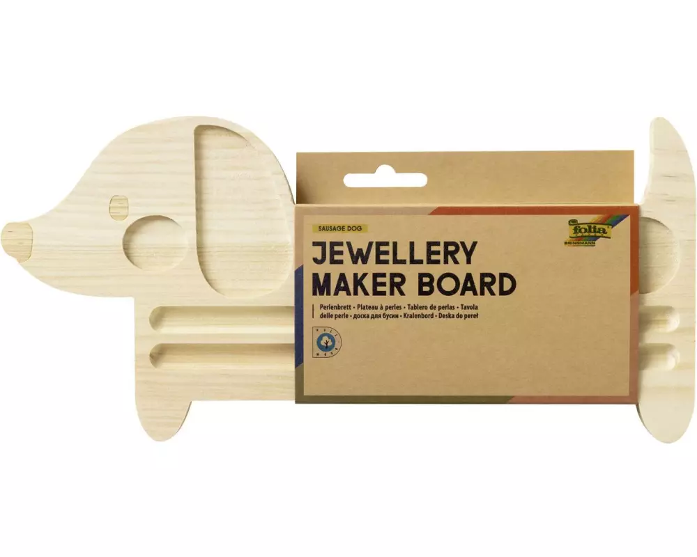 Folia Perlenbrett SAUSAGE DOG Dackel-Motiv 31.5 x 15 cm