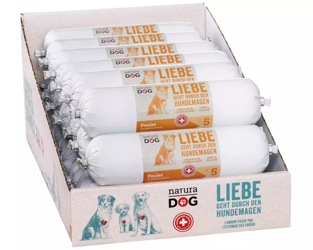 naturaDog Nassfutter Poulet mit Gemüse Brocken Multipack, 20 x 400 g