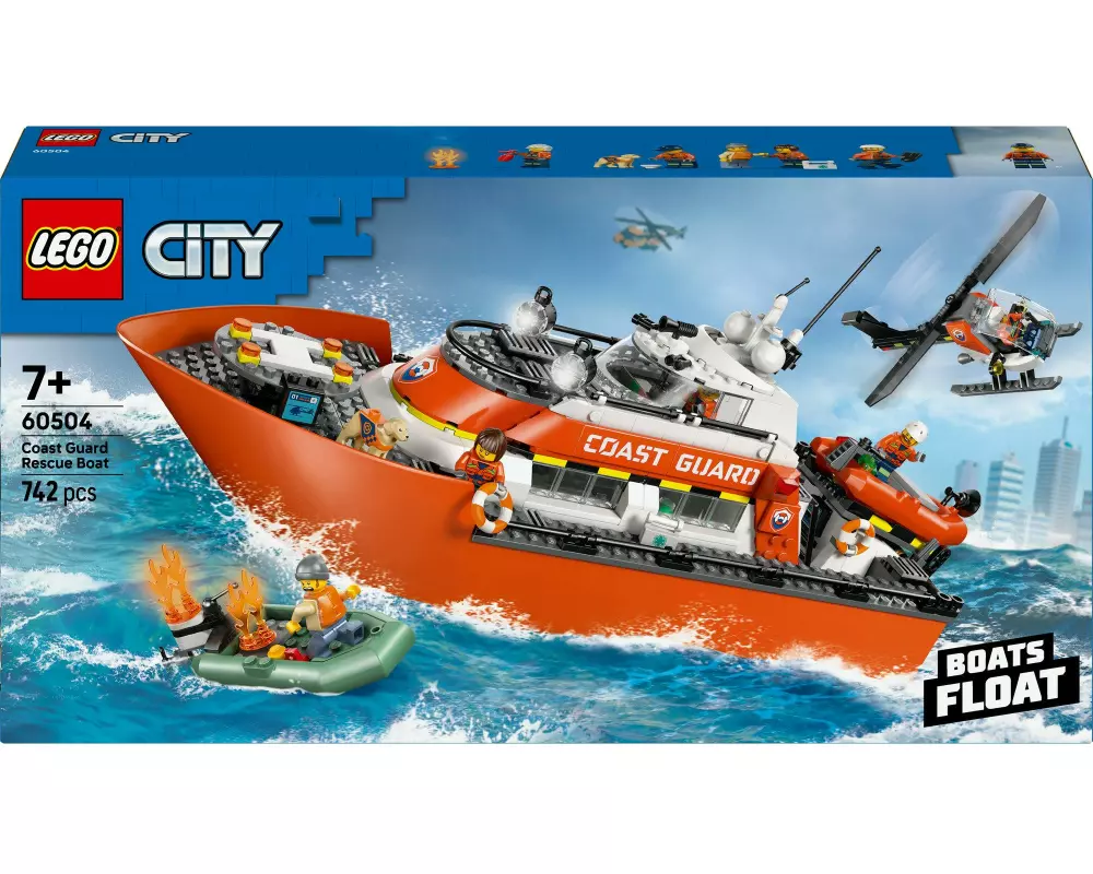 LEGO City Rettungsboot der Küstenwache mit Hubschrauber 60504