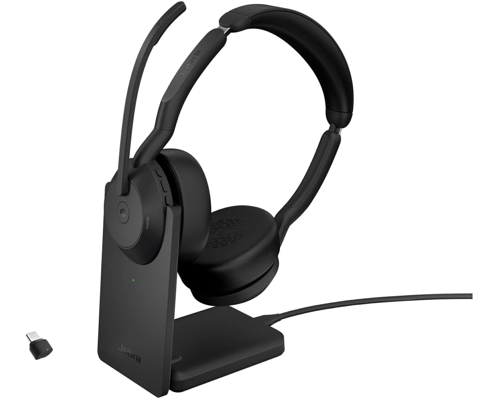 Jabra Headset Evolve2 55 Duo MS, USB-C, inkl. Ladestation