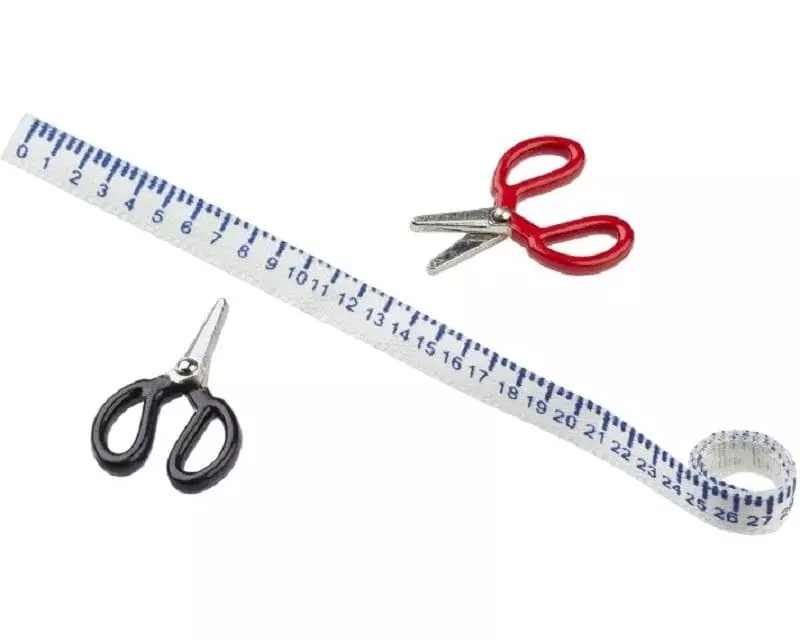 HobbyFun Mini-Utensilien Scheren und Massband 3-teilig