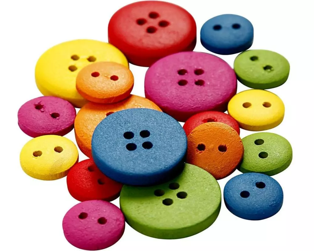 Creativ Company Knöpfe-Mix 12-20 mm, Mehrfarbig, 360 Stück