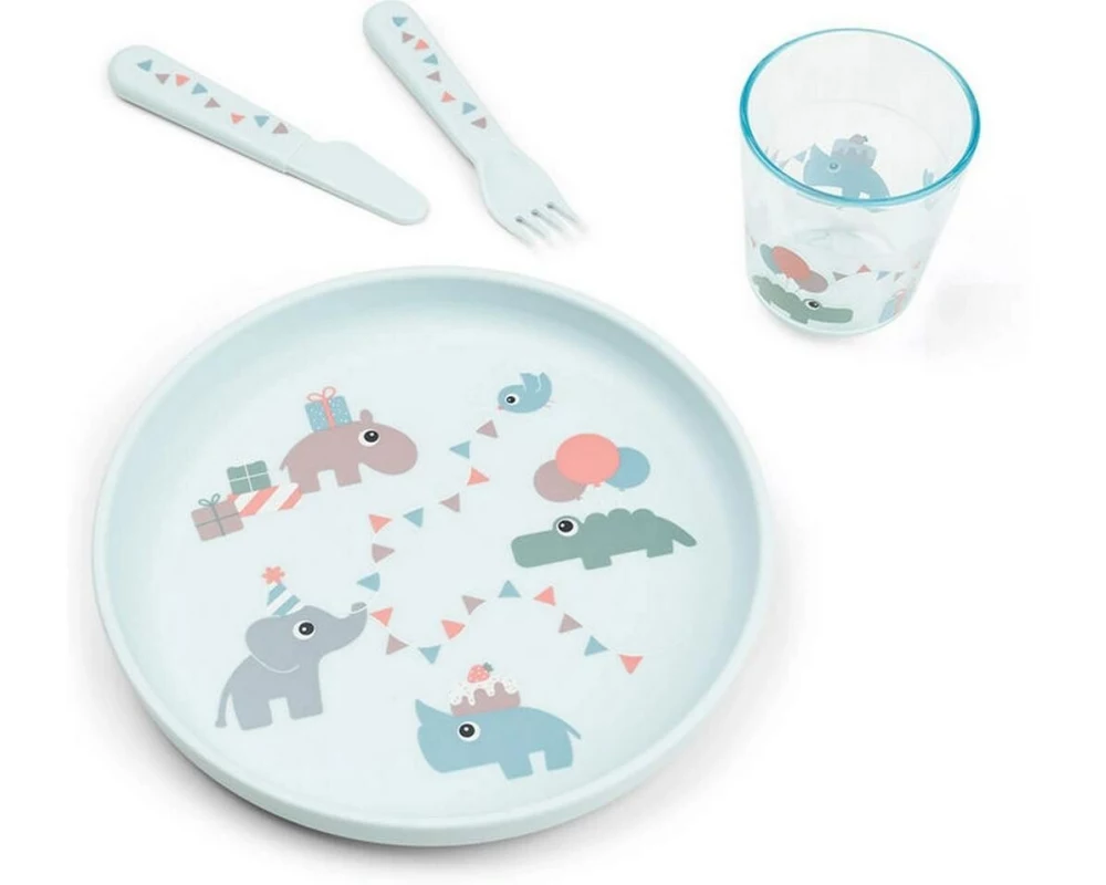 done by deer Kindergeschirrset Foodie Celebration Blau