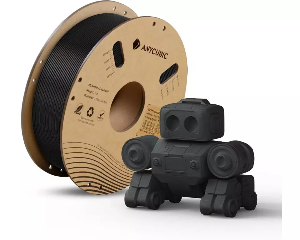 Anycubic Filament Anycubic PLA High Speed Schwarz 1.75 mm 1.125 kg