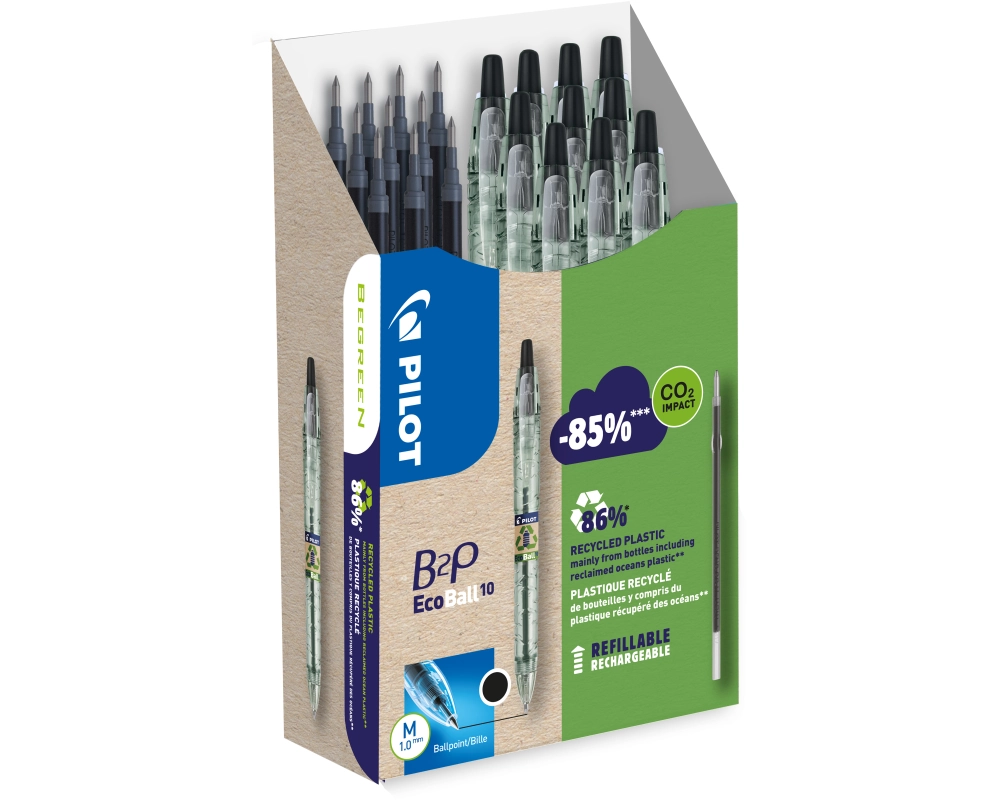 PILOT Begreen B2P Ecoball Greenpack 140.035.98 10+10 Refills schwarz