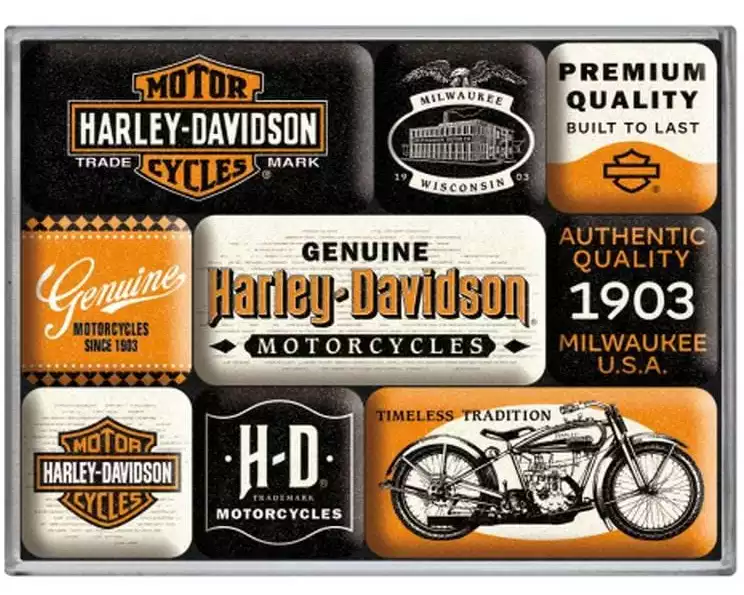 Nostalgic Art Magnet-Set Harley Davidson 1 Stück, Mehrfarbig