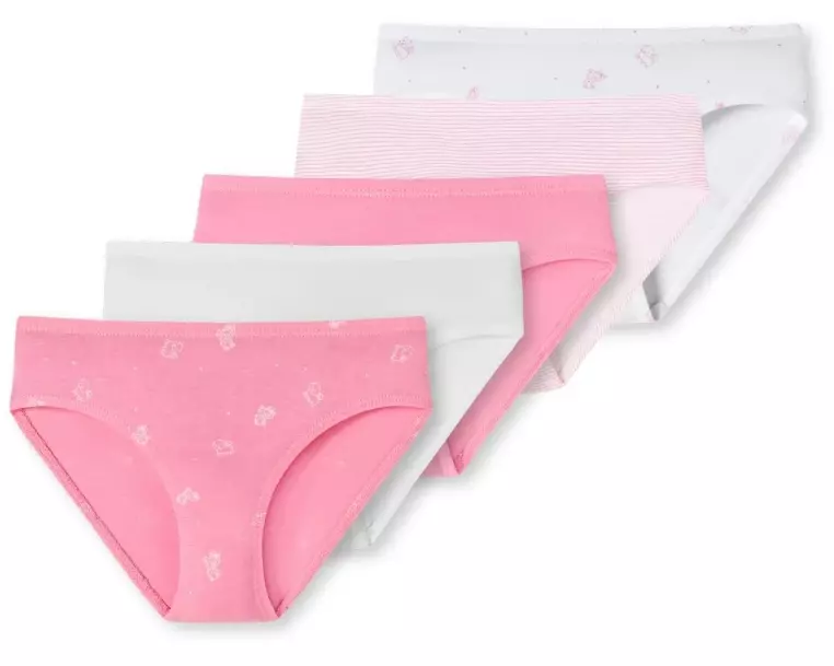 SCHIESSER Unterhosen Mädchen 5er Set Rosa/Weiss, Gr. 104