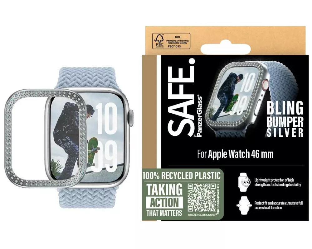 SAFE. Displayschutz Bling Bumper Silver 46 mm