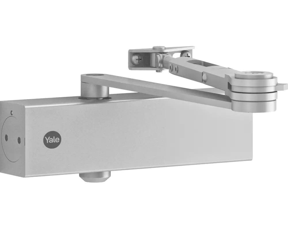 Yale Türschliesser mit Feststellarm, Serie 5500 Silber