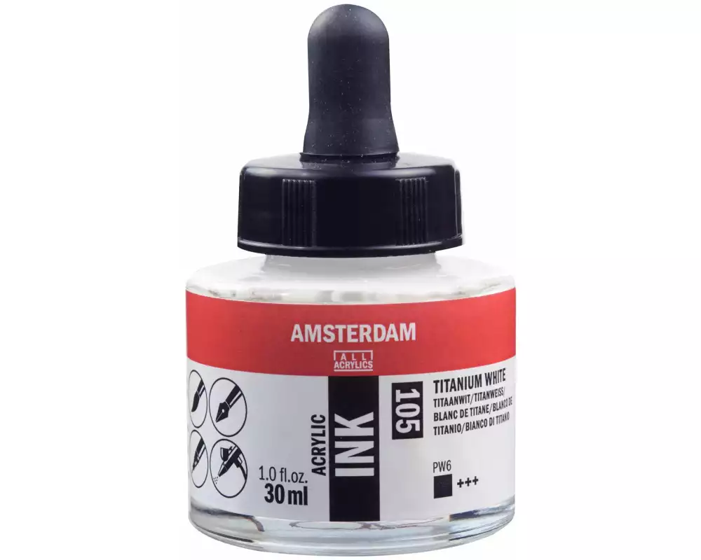 Amsterdam Acryltinte 105 Titanweiss deckend 30 ml