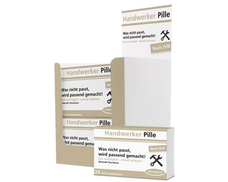 Trend Import Scherztabletten Handwerker Pille 22 g, aus Schokolade