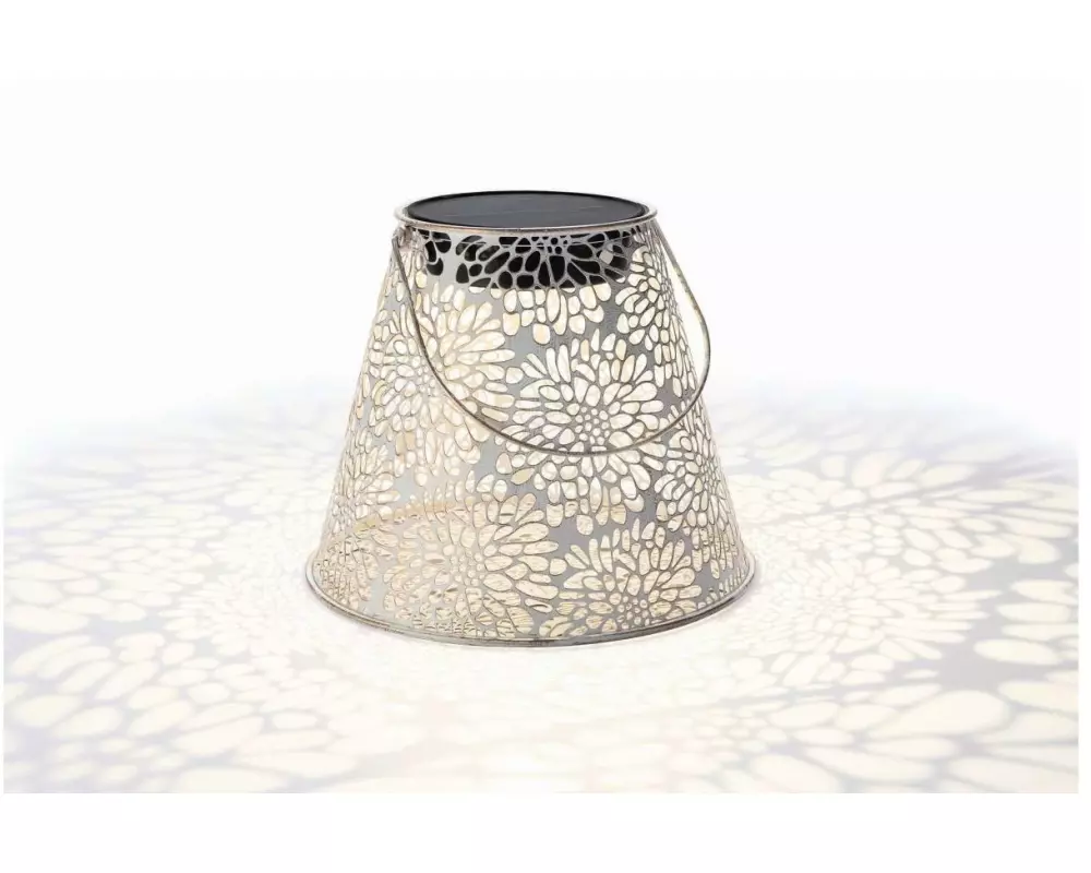 STT Laterne Solar Antic Blossom, Ø 26 cm, Weiss