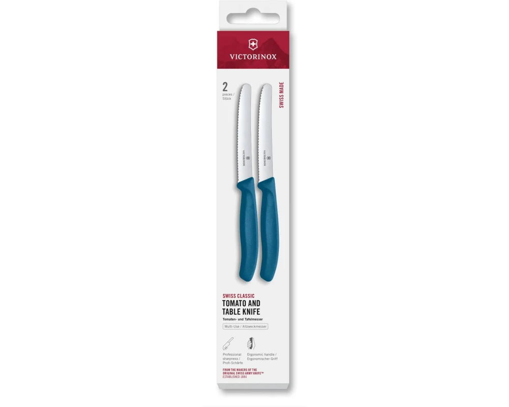 Victorinox Tafelmesser Swiss Classic, 11 cm, Blau, 2 Stück