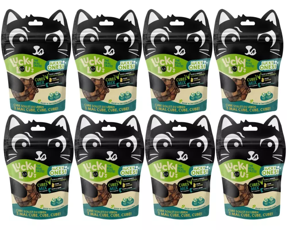 Lucky Lou Katzen-Snack Lucky Ones Cubes Mixpack, 8 x 80 g