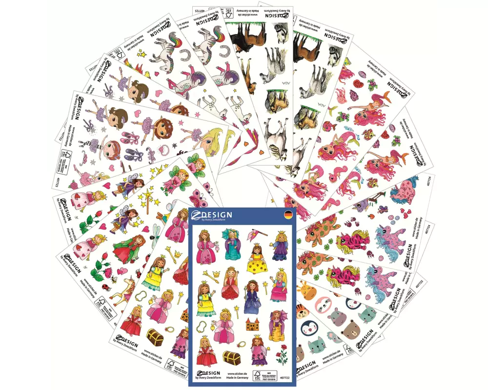 Z-Design Motivsticker Mädchen 16 Blatt, 386 Sticker