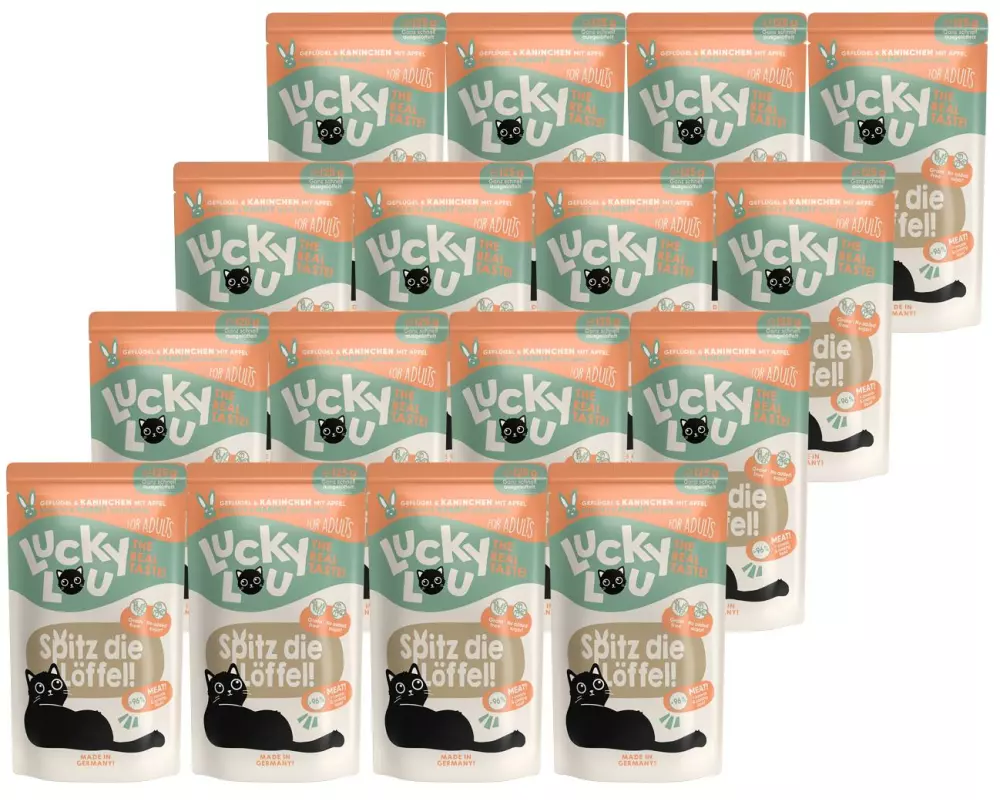 Lucky Lou Nassfutter Lifestage Adult Geflügel & Kaninchen, 16 x 125 g