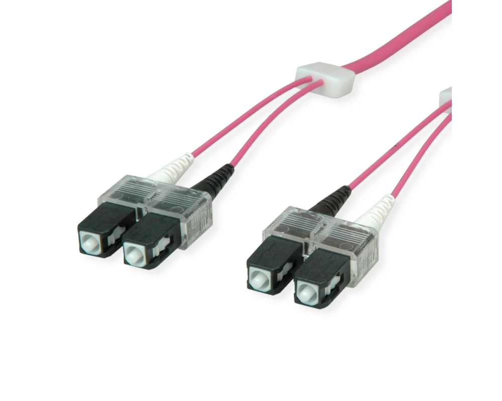 EasyLan LWL-LED-Patchkabel duplex 50/125µm OM4, SC/SC, violett, 1 m