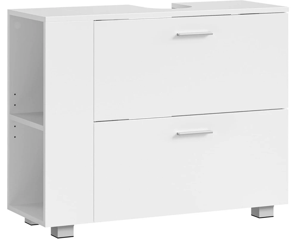 VASAGLE Waschbeckenunterschrank mit Fächern 80 x 64 cm, Weiss