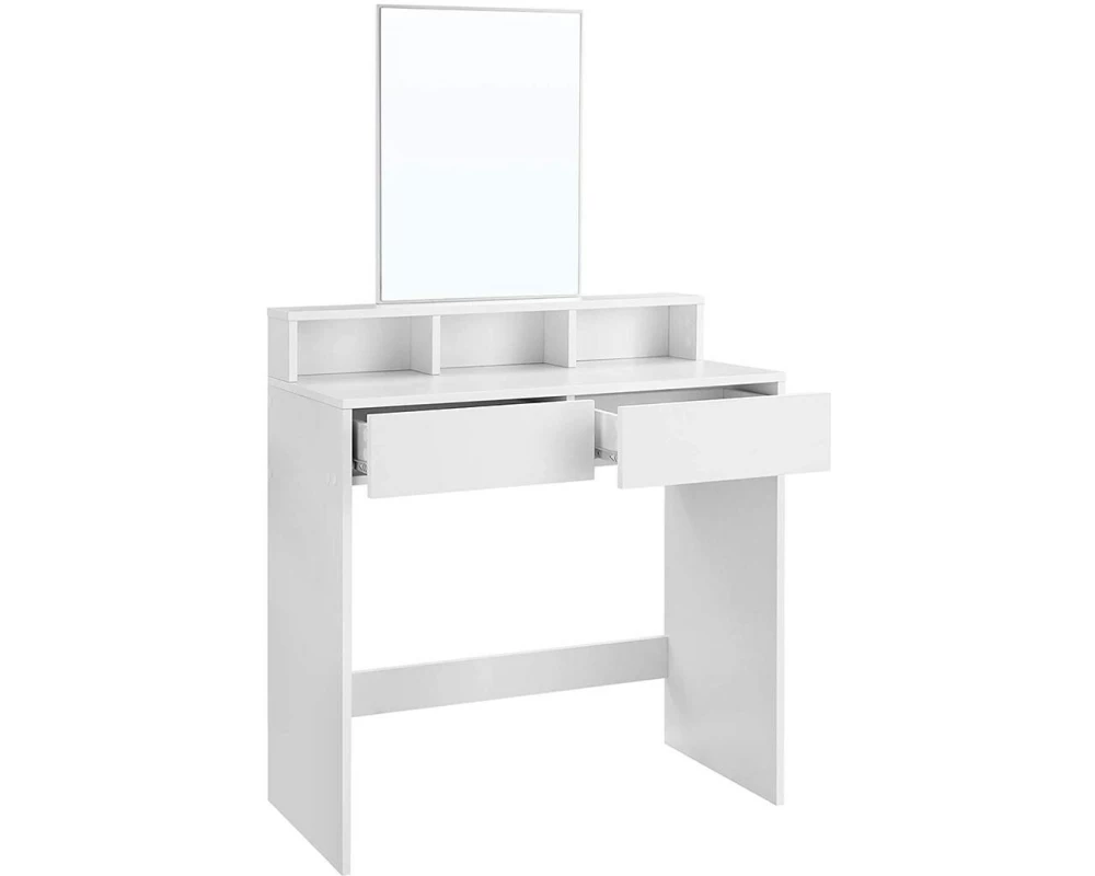 VASAGLE Schminktisch 80 x 40 x 140 cm, Weiss