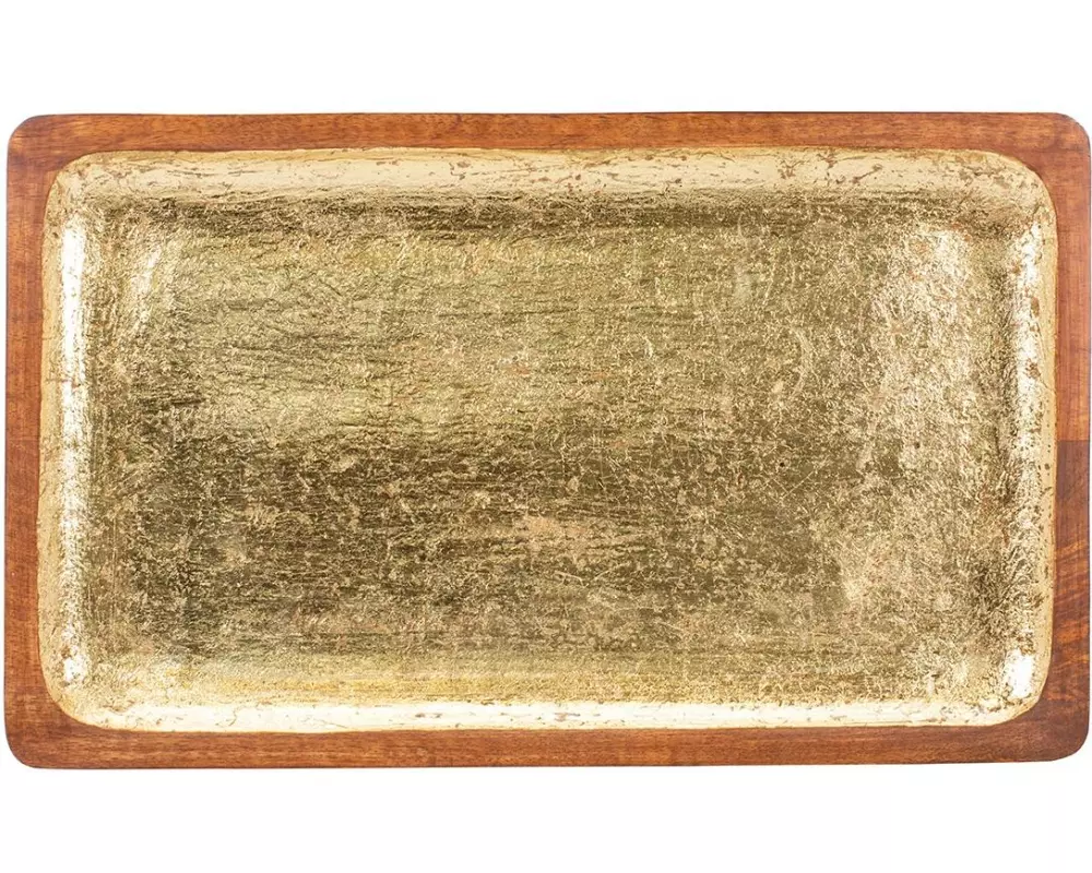 Kadastar Servierplatte Shine 38 x 23 cm, Braun/Gold