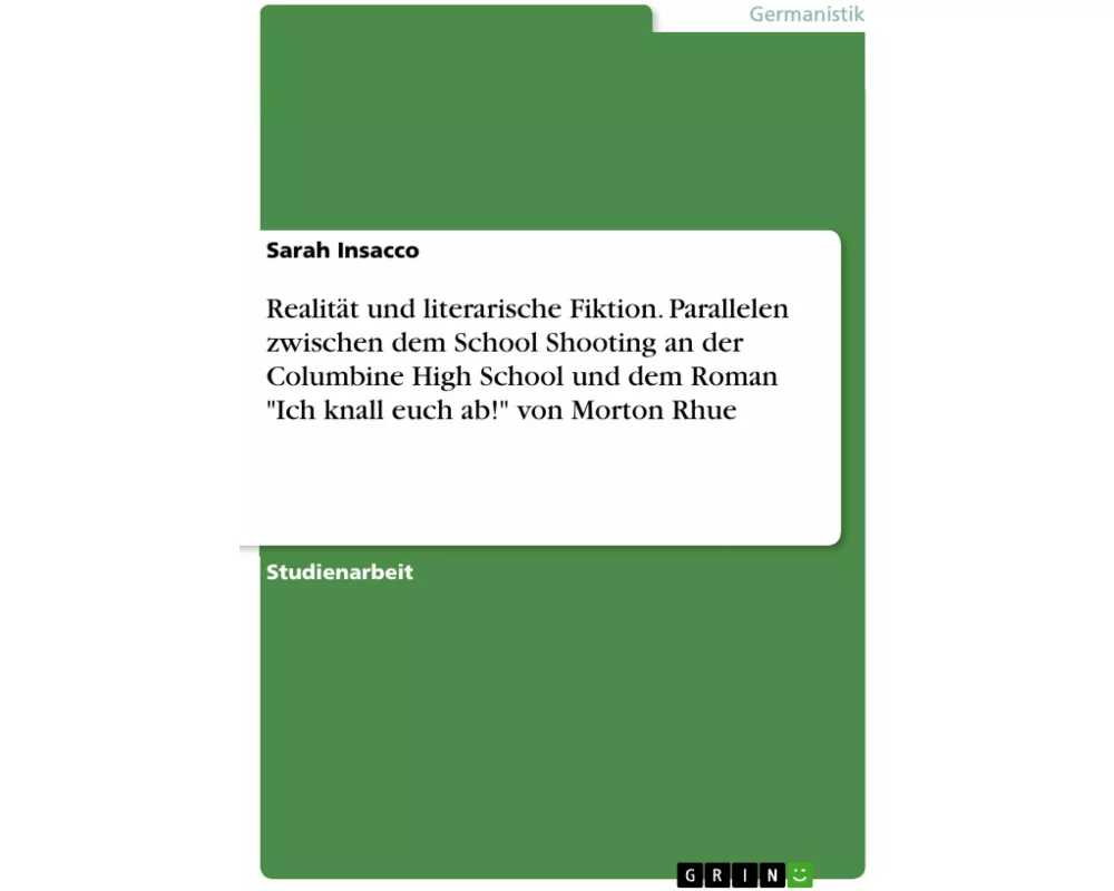 Realität und literarische Fiktion. Parallelen zwischen dem School Shooting an der Columbine High School und dem Roman "Ich knall euch ab!" von Morton