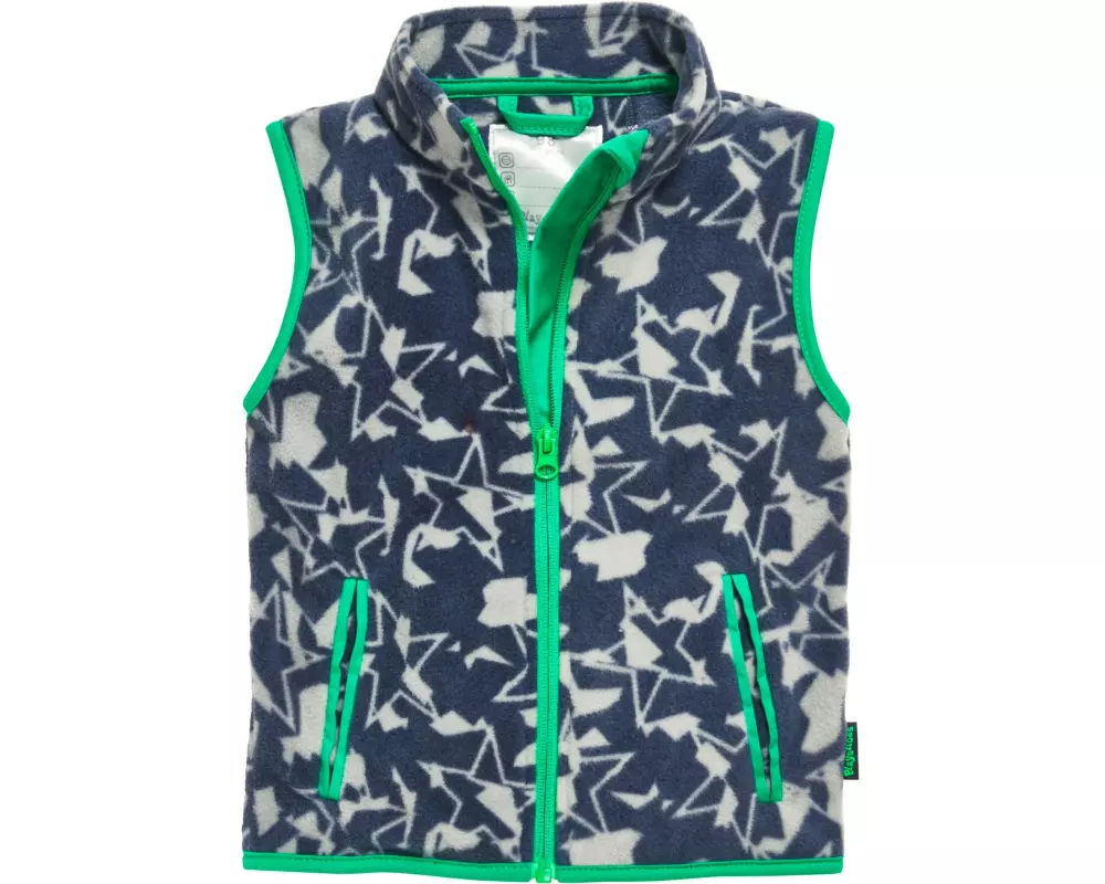 Playshoes Fleece-Weste Sterne-Camouflage Grau Gr. 104