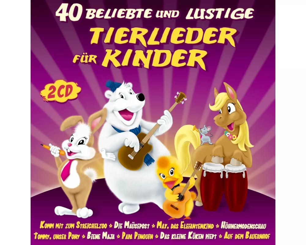 40 beliebte u.lustige Tierlieder f.Kinder