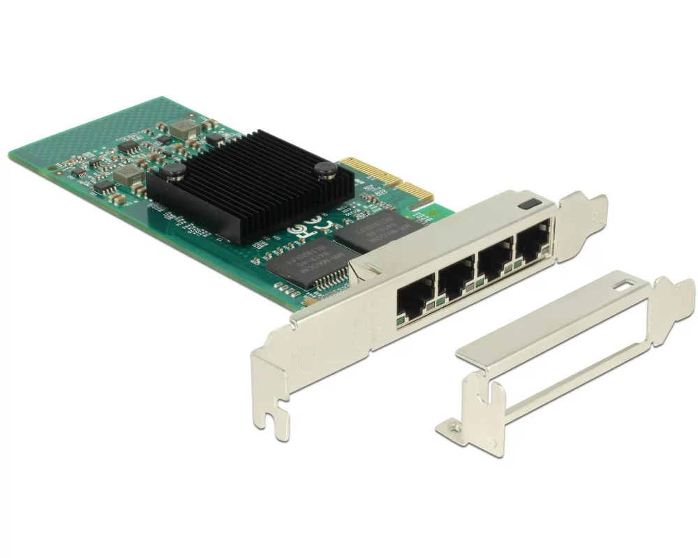 Delock Netzwerkkarte 4x1Gbps, PCI-Express x4, Intel i350 Chipset