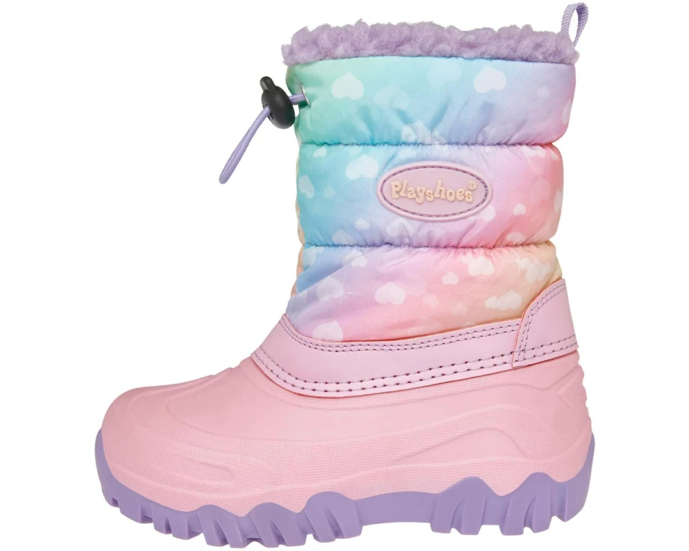 Playshoes Winter-Bootie Regenbogen Gr. 22/23, Rosa