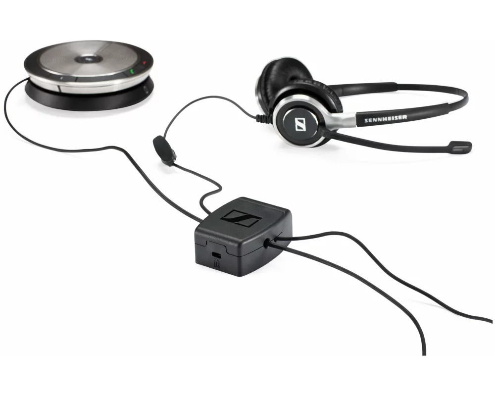 EPOS Flexible lock for securing speakerphones and wired headsets to workspace